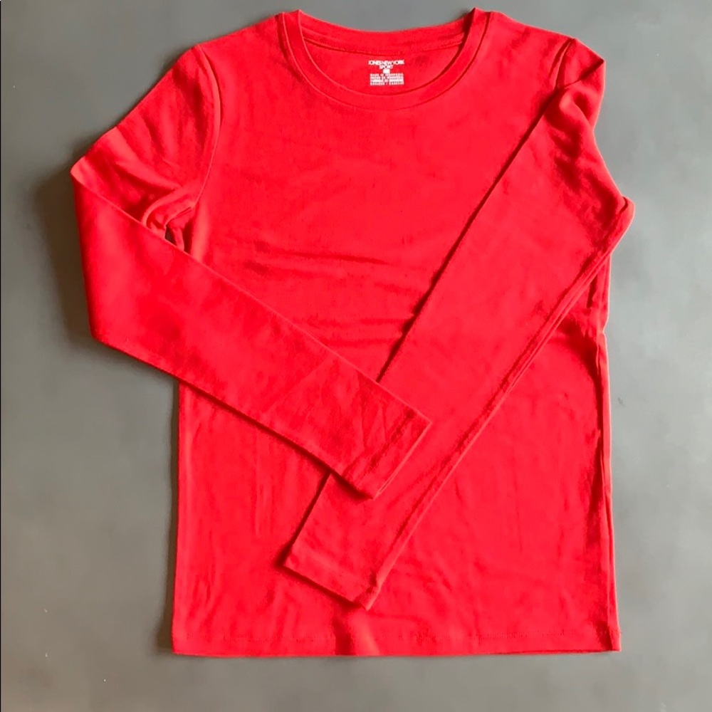 Jones New York Long Sleeve Red Knit Shirt